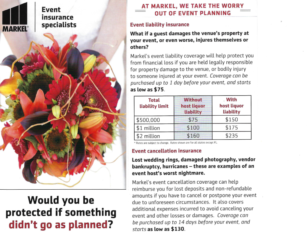 Markel Event Insurance