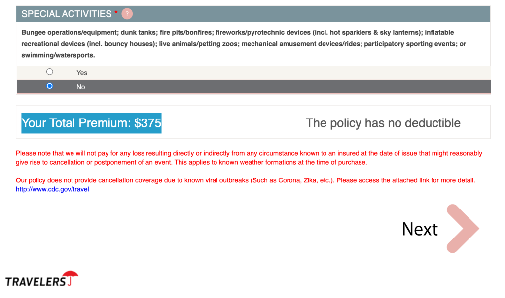 Travelers Wedding Event Insurance